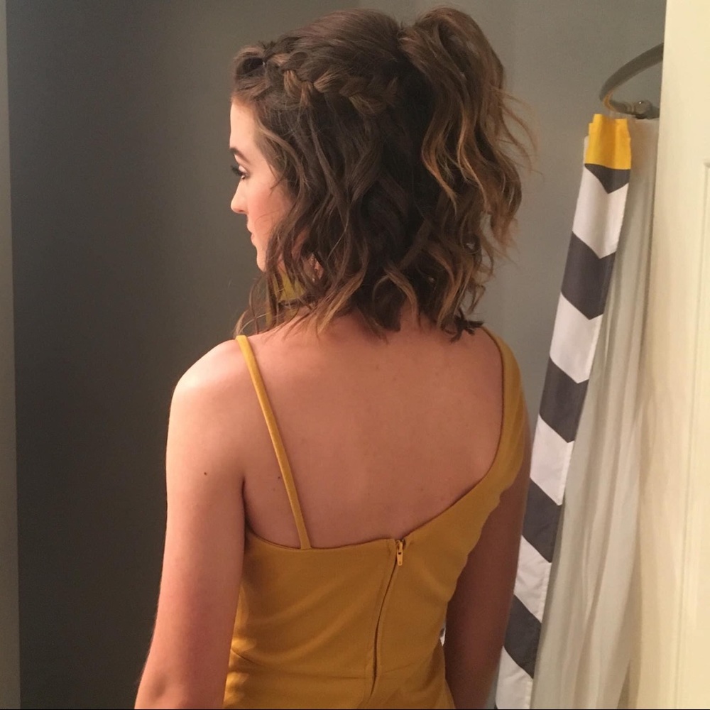 Mustard Yellow Cocktail Formal Dress - Picture 5 of 5